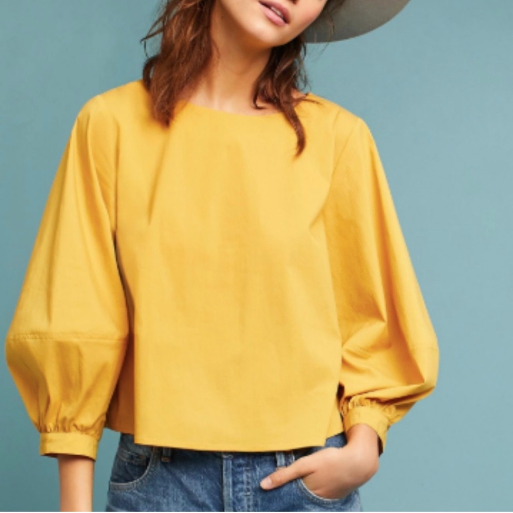 Perfect for fall: Mustard Yellow Anthropologie Top